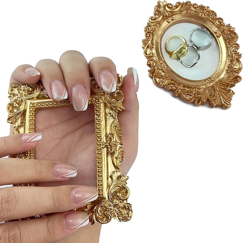 1pc Golden Picture Frame Vintage Relief Frames-JournalTale