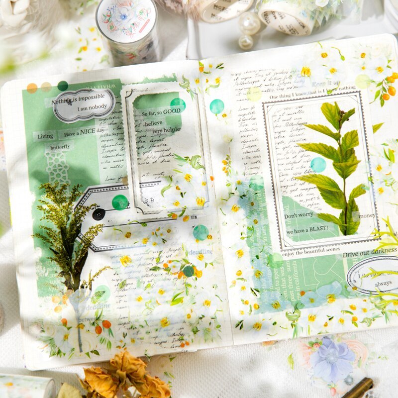 5x200cm Flower PET Tape Transparent Floral Masking Tape -JournalTale