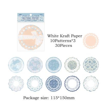 30pcs/pack Lace Materials White Kraft Paper-JournalTale
