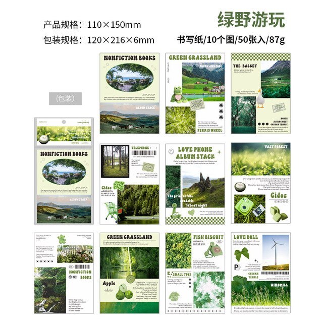 50pcs/lot Memo Pads Material Paper Island-JournalTale