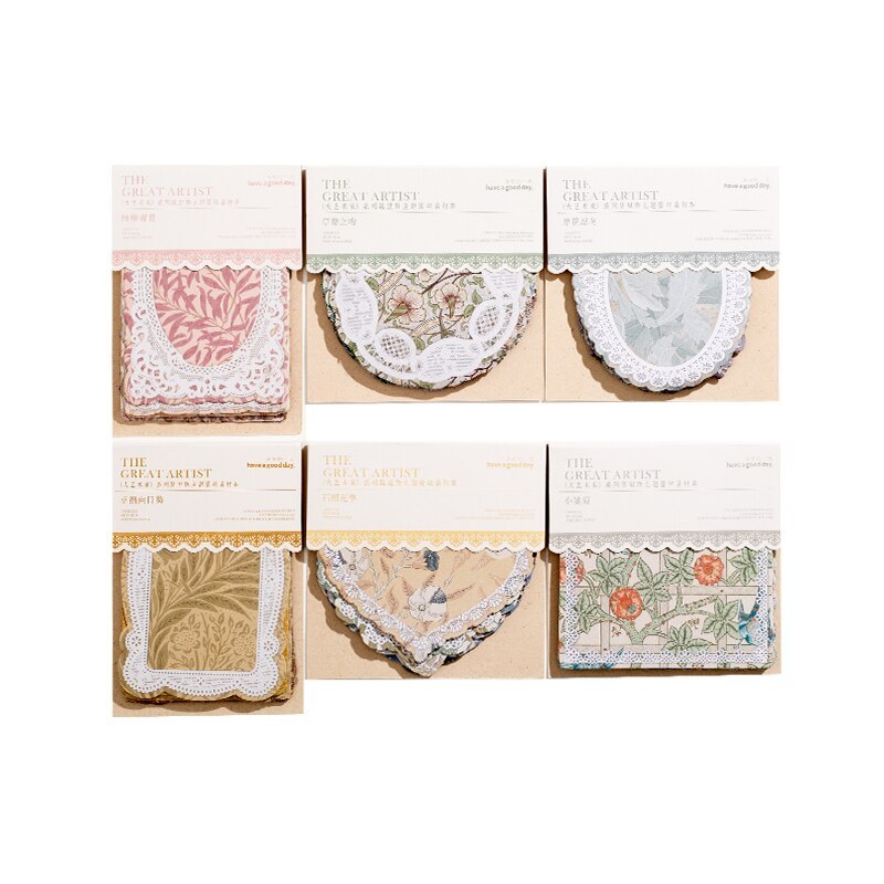 50pcs Great Artist Retro Lace Floral Material Paper-JournalTale