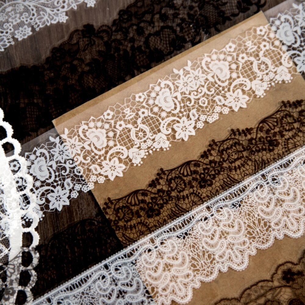 6 Style 200cm/roll Vintage Lace PET Tape-JournalTale