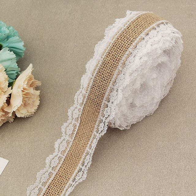 2Meter/Lot 25mm Natural Jute Burlap Hessian Lace-JournalTale