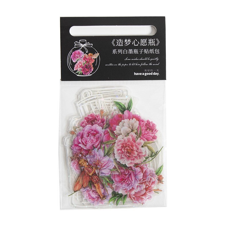 40 Pcs Transparent Glassware Bottle Shape Stickers-JournalTale
