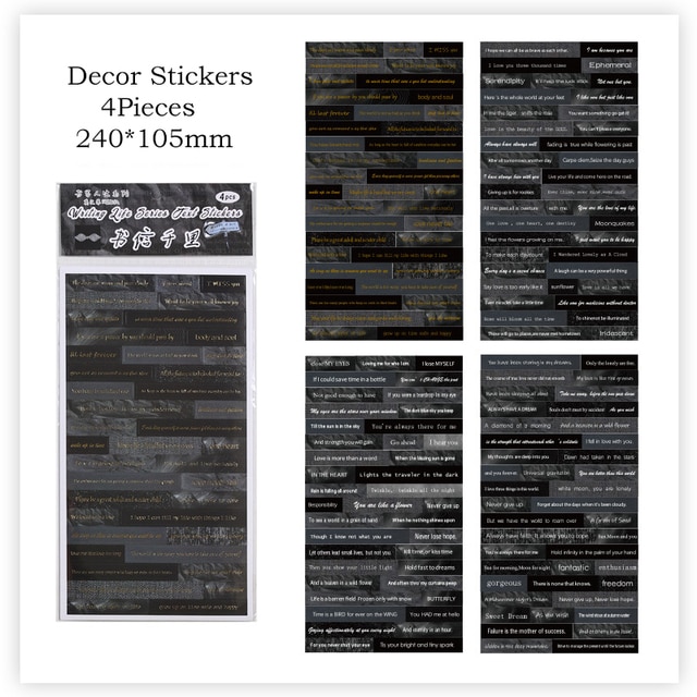 4pcs/pack Vintage Scrapbook Sticker Gold Foil Collage Journal-JournalTale