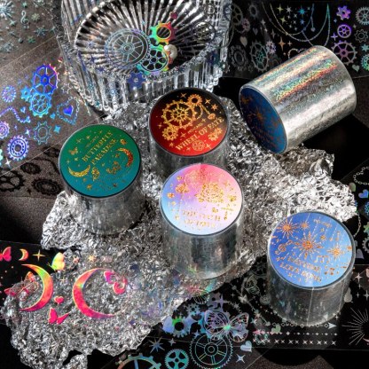 5cm x 5m Laser Galaxy Masking Washi Tape Decorative-JournalTale