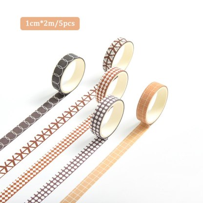 5pcs/set 10mmx2m Simple Grids Series Cute Washi Tape-JournalTale