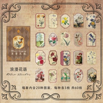 60pcs/box Vintage Stationery Stickers Retro Diary Planner-JournalTale