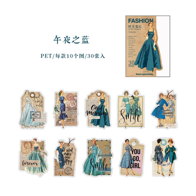30pcs/1lot Stationery Sticker Ladies Fashion-JournalTale