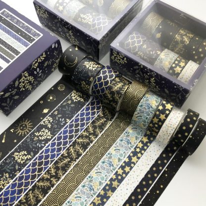 10 Pcs/Set Gold Stamping Washi Tape Box-Packed Masking Tape-JournalTale