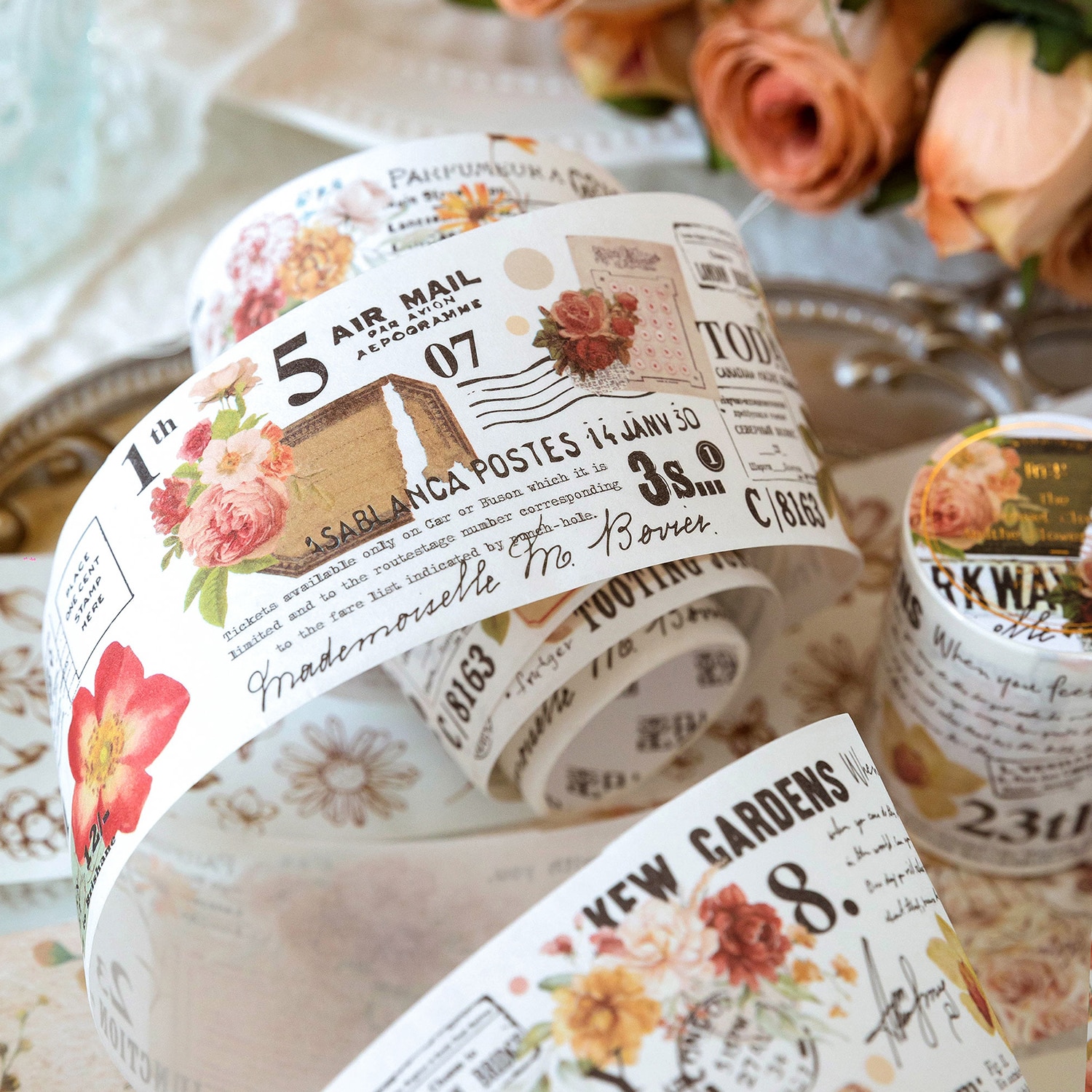 30mm/50mm*2m Vintage Plant Flowers Washi Tapes-JournalTale