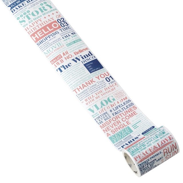 Retro English Text Life Washi Tape Decorative-JournalTale
