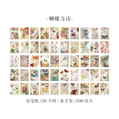 100 Sheets 10*14cm Vintage Style Design Paper Memo Pads-JournalTale