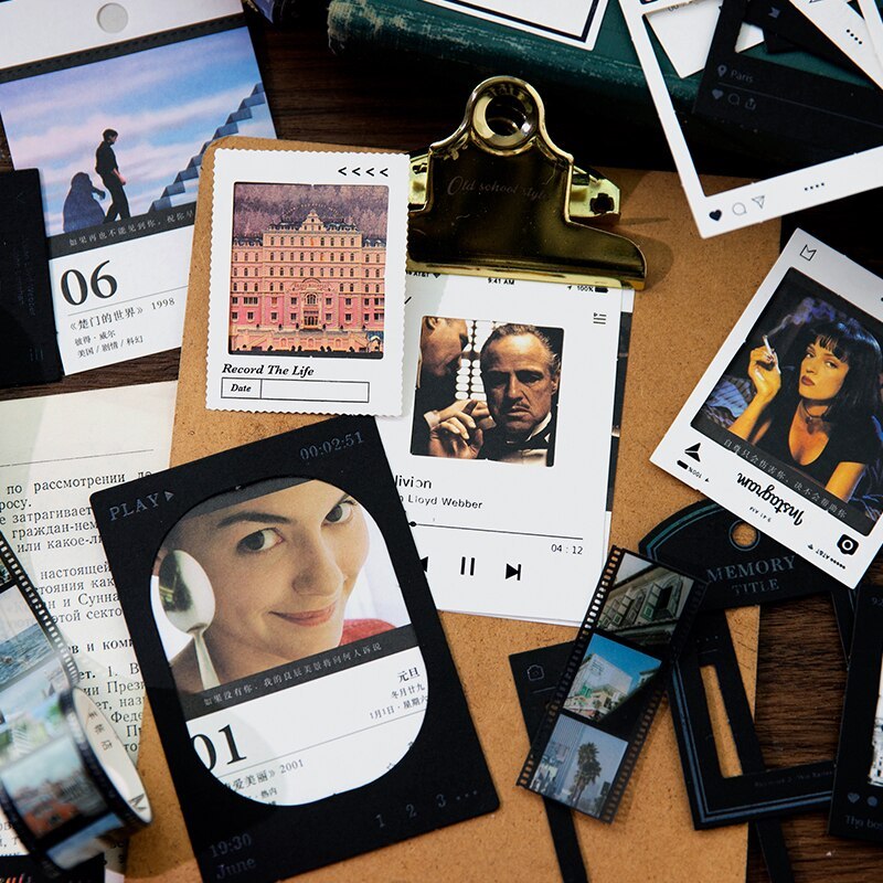 20pcs/lot Black and White Frame Decoration Material Paper-JournalTale