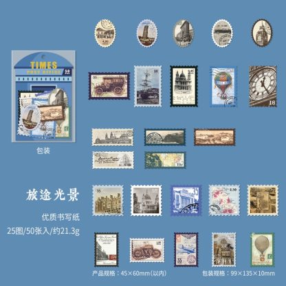 50pcs/1lot Scrapbook Sticker Times Post Office-JournalTale