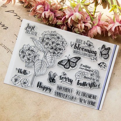 Spring Flowers Leaves Clear Rubber Stamps Scrapbooking-JournalTale