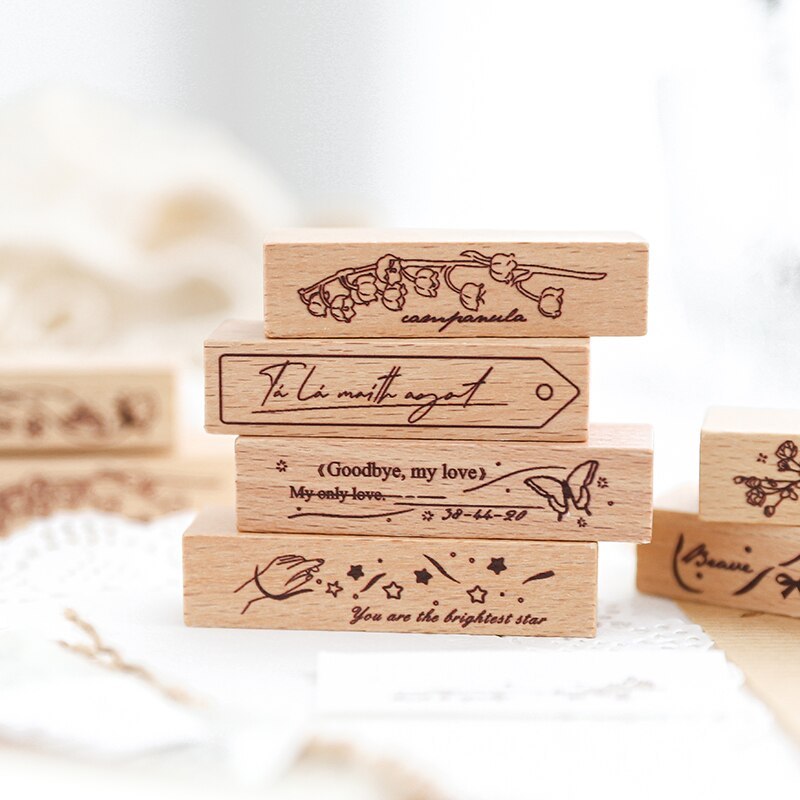 1 Pc/Designs About Love Series Wooden Rubber Stamp-JournalTale