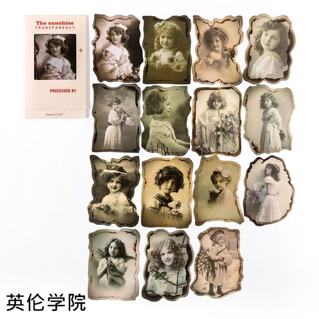 Vintage Old Photo Studio Theme Burning Edge Sticker-JournalTale
