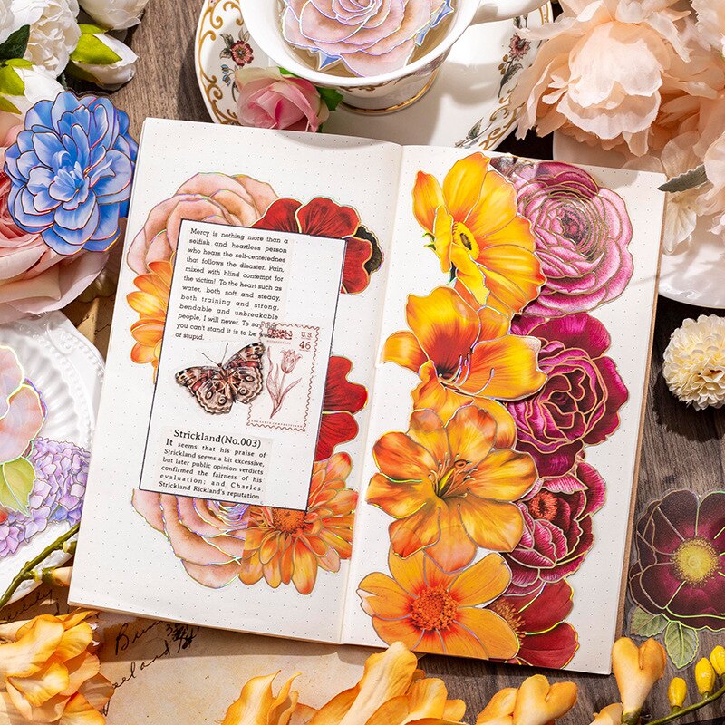 10pcs/lot Scrapbook Stickers blooming Flower-JournalTale