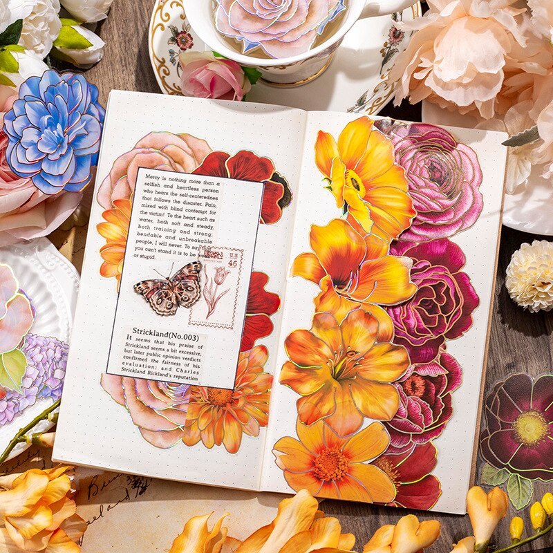 10pcs/lot Scrapbook Stickers blooming Flower-JournalTale