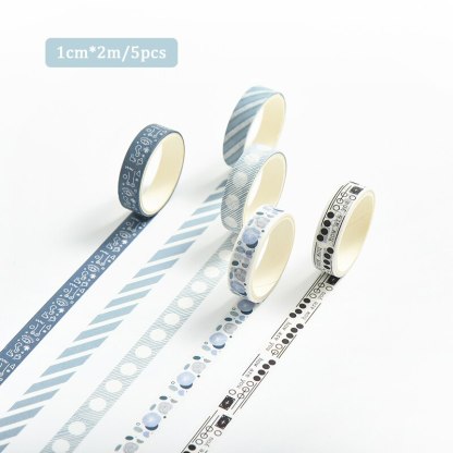 5pcs/set 10mmx2m Simple Grids Series Cute Washi Tape-JournalTale