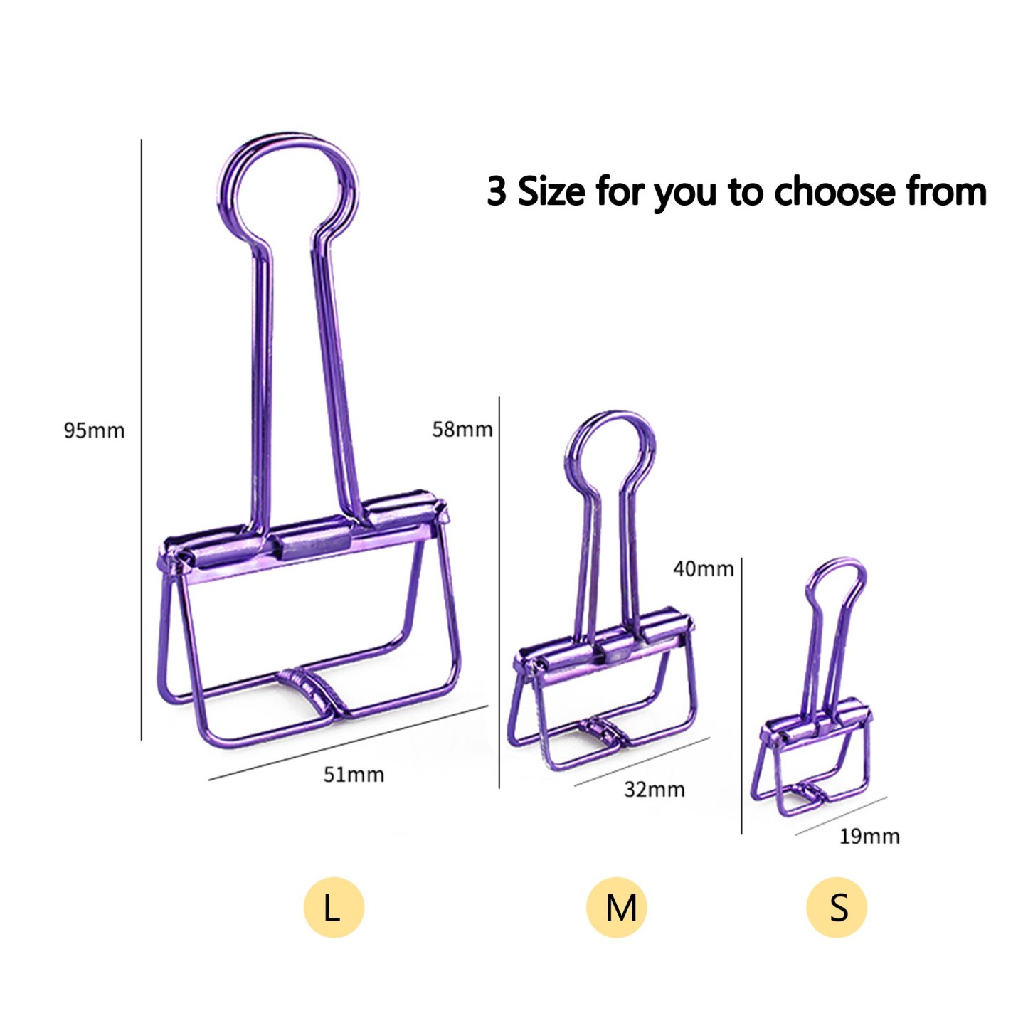 5Pcs Binder Clips Paper Clip Metal Clips-JournalTale