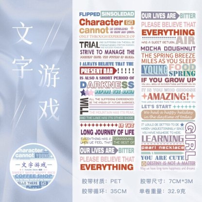1pcs/1lot Decorative Adhesive tapes Words Stickers-JournalTale