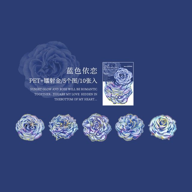10pcs/lot Scrapbook Stickers blooming Flower-JournalTale