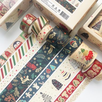 10 Pcs/Set Gold Stamping Washi Tape Box-Packed Masking Tape-JournalTale