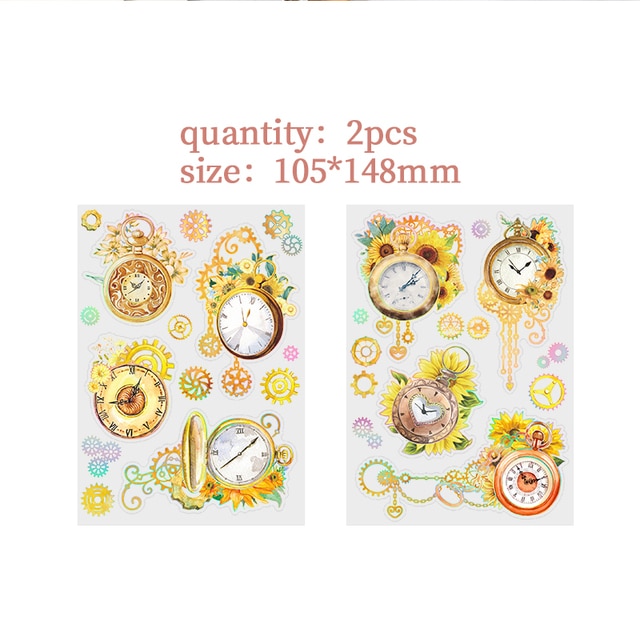 2 Sheets PET Flowers Stickers Decorative Adhesive Sticker-JournalTale
