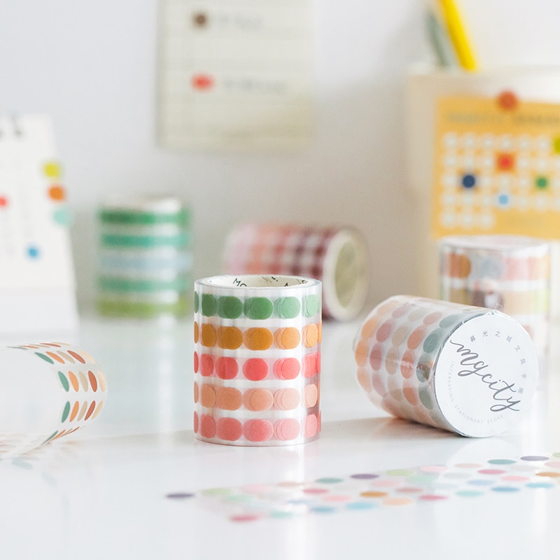50mm*3m Color Dots Decorative Adhesive Washi Tape-JournalTale