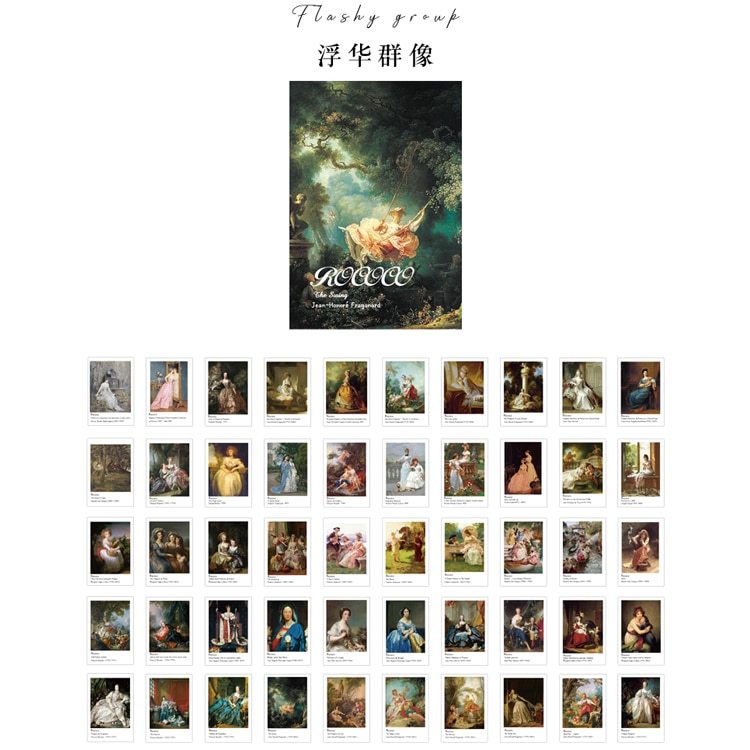 50 Sheets Natural Scenery Art Paintings Stationery Stickers Book-JournalTale