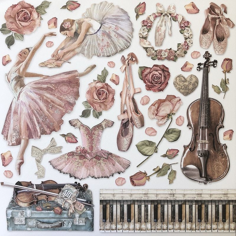 Vintage Ballet Elegance Stickers Crafts And stickers book-JournalTale