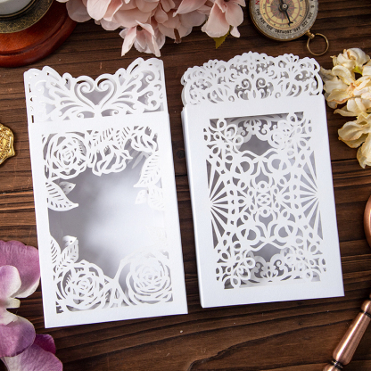 Vintage lace Frame Hollow Art Windows Material Paper-JournalTale