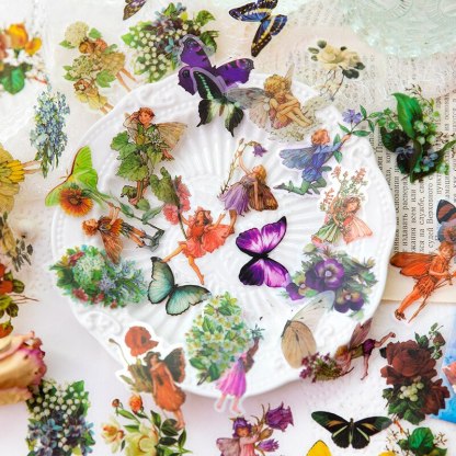 30pcs/pack Butterfly Stickers Waterproof PET Scrapbooking-JournalTale