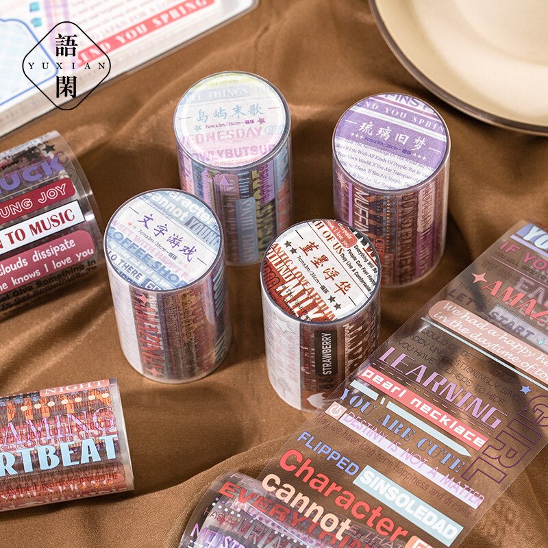 1pcs/1lot Decorative Adhesive tapes Words Stickers-JournalTale