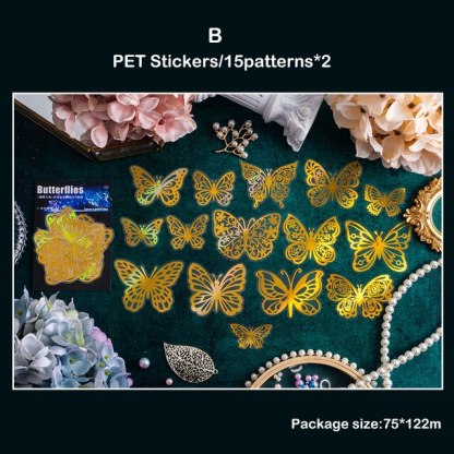30pcs/pack PET Butterfly Stickers Scrapbooking Stickers-JournalTale