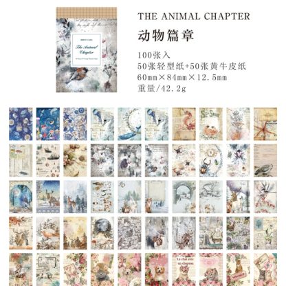 100Sheets Dual-material Vintage Material Papers-JournalTale
