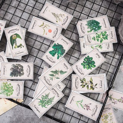 Vintage Plant Green Fern Stamps Ticket Sticker Series Stickers-JournalTale