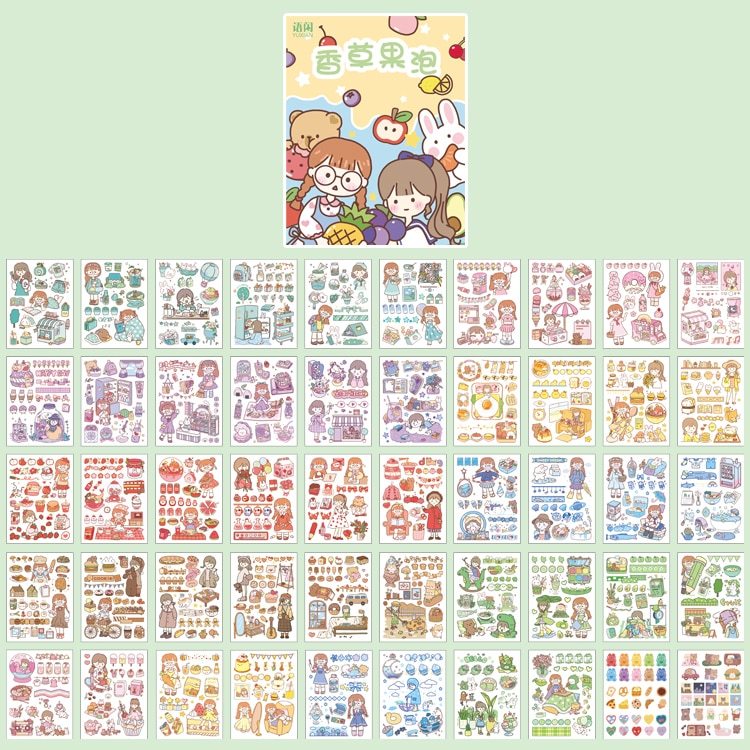 50 Unrepeated Patterns Decorative Stationery Stickers-JournalTale
