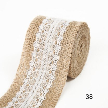2M 5CM Natural Jute Burlap Rolls with Lace-JournalTale