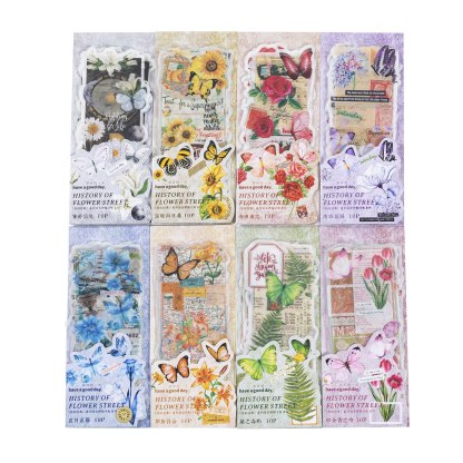 Retro Flower Butterfly Masking Washi Tape PVC Art Decorative-JournalTale