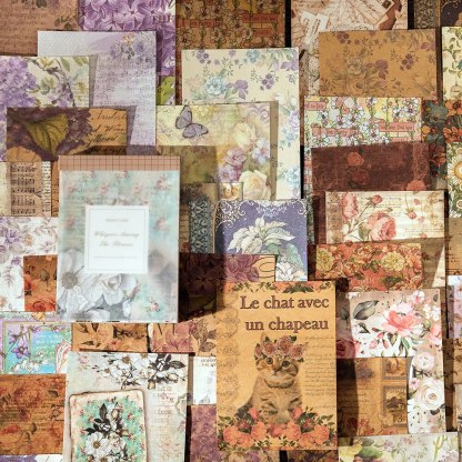 100Sheets Dual-material Vintage Material Papers-JournalTale