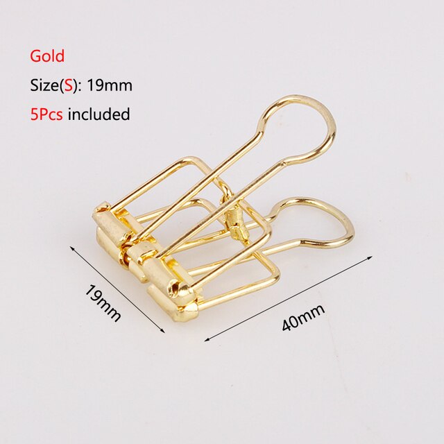 5Pcs Binder Clips Paper Clip Metal Clips-JournalTale