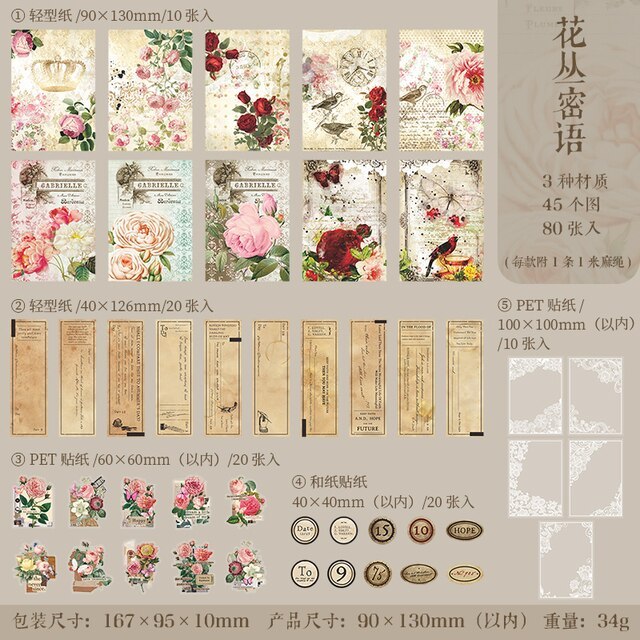 80pcs/lot Large Quantity Mixed Material Scrapbooking-JournalTale