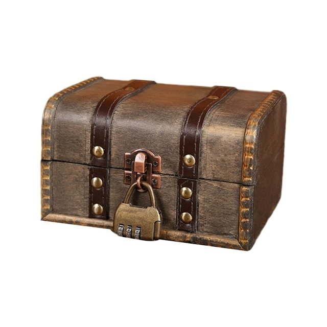 Retro Treasure Chest Vintage Wooden Storage Box-JournalTale