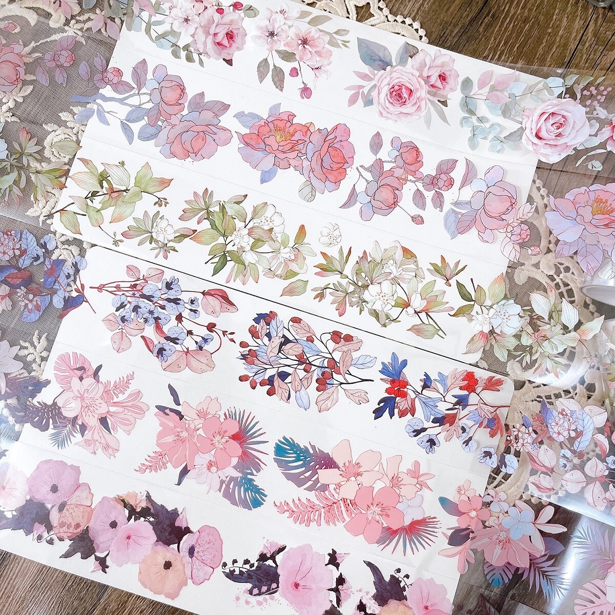 PET Colored Set Washi Tape Flower Fruit Delicacy Washi Set-JournalTale
