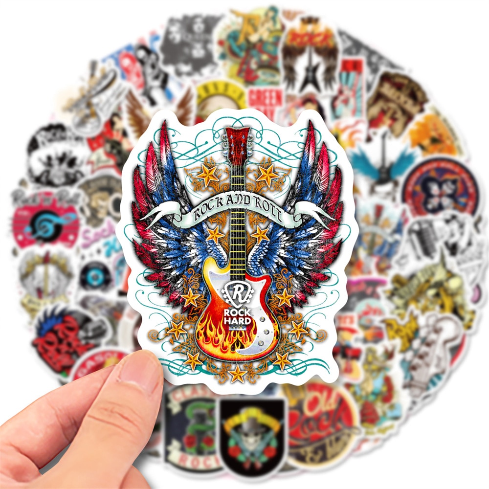 50pcs Rock Vintage Stickers For Laptop Stationery-JournalTale