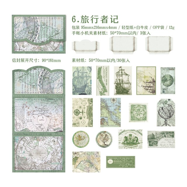 30pcs/lot Memo Pads Material Paper Background Decoration-JournalTale