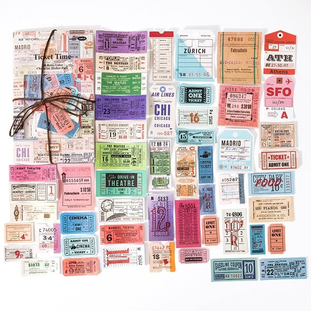 100 Pcs Vintage Phrase Quote Number Stickers Junk Journal-JournalTale